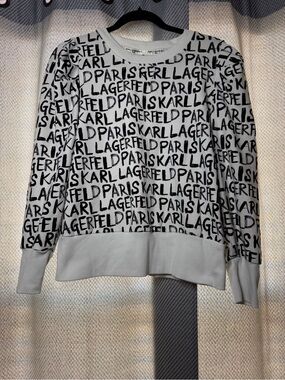 Karl Lagerfeld White Graphic Sweatshirt